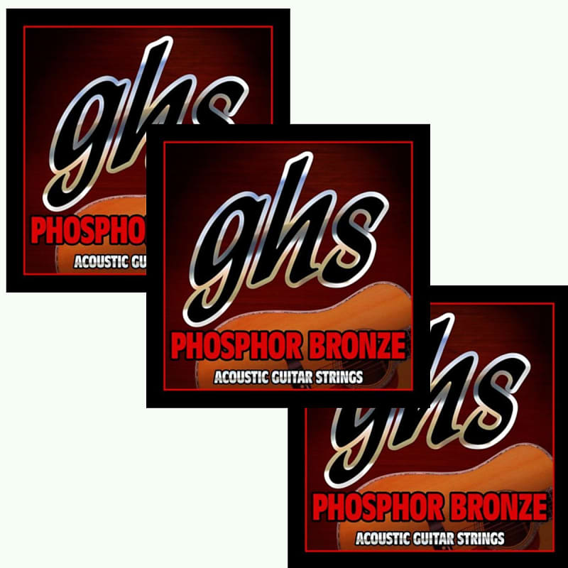 GHS Guitar Strings 3-Pack Acoustic UltraLight Phosphor Bronze 10-46 image 1