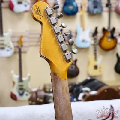 Fender Custom Shop 1959 Stratocaster Dark AAA Rosewood Board Super Heavy Relic Black over 3 Tone Sunburst 7.35 LBS image 11