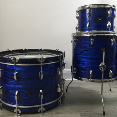 Vintage Apollo 3 Piece Drum Set 1970s Blue Oyster Pearl Completely Restored in USA Jazz Bop Kit 12/16/22 image 5
