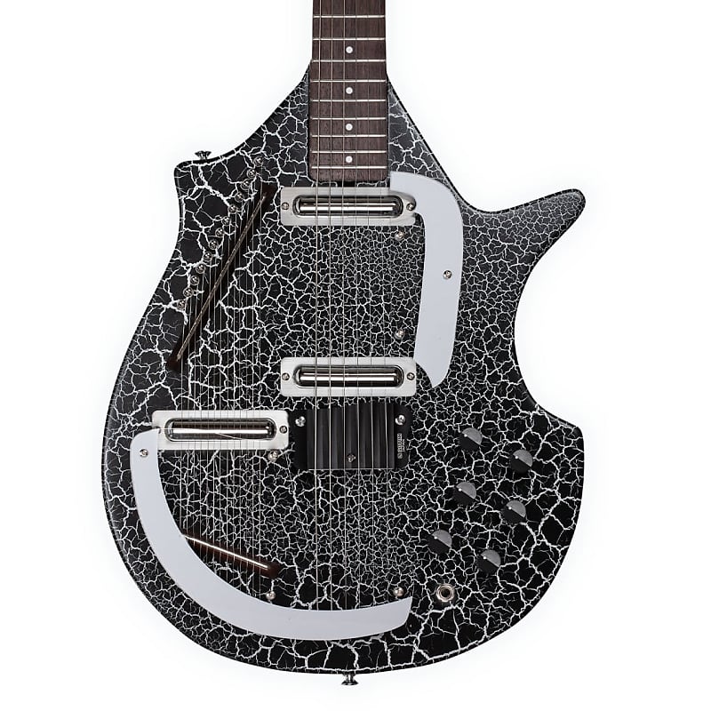 Danelectro Coral Sitar Reissue Guitar - Black Crackle | Reverb
