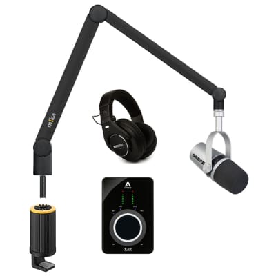 Yellowtec 1-Person Complete Podcasting Bundle with Shure MV7-S Mic (Silver) & Apogee  Duet 3 image 1