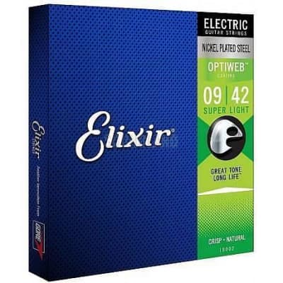 ELIXIR STRINGS CORDE 19002 OPTIWEB 009-042 PER CHITARRA ELETTRICA for sale