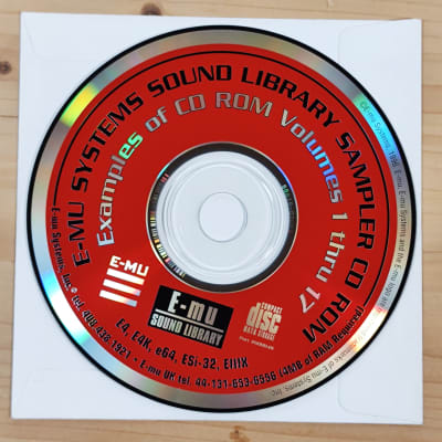 E-MU System Sound Library Examples "RED" CD-ROM ,ESI,E4,e64,EIIIX,Sampler