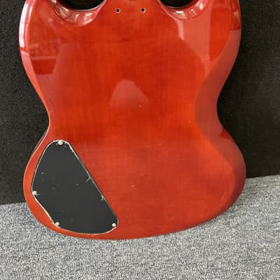 Unbranded SG style guitar body - worn cherry Project build #3 image 5