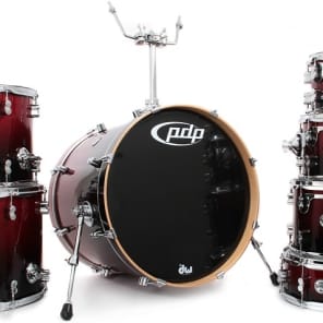 PDP Concept Maple Shell Pack - 7-Piece - Red To Black Sparkle Fade image 2