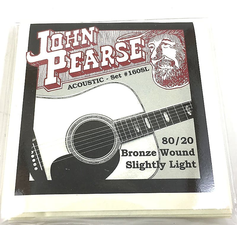 John Pearse Guitar Strings Acoustic 80/20 Bronze Wound Slightly Light #160SL image 1