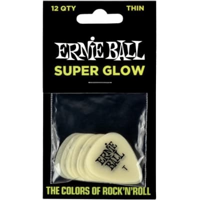 ERNIE BALL 9224 Glow in the Dark Pack 0,46mm Plektren Thin 12 Stück for sale