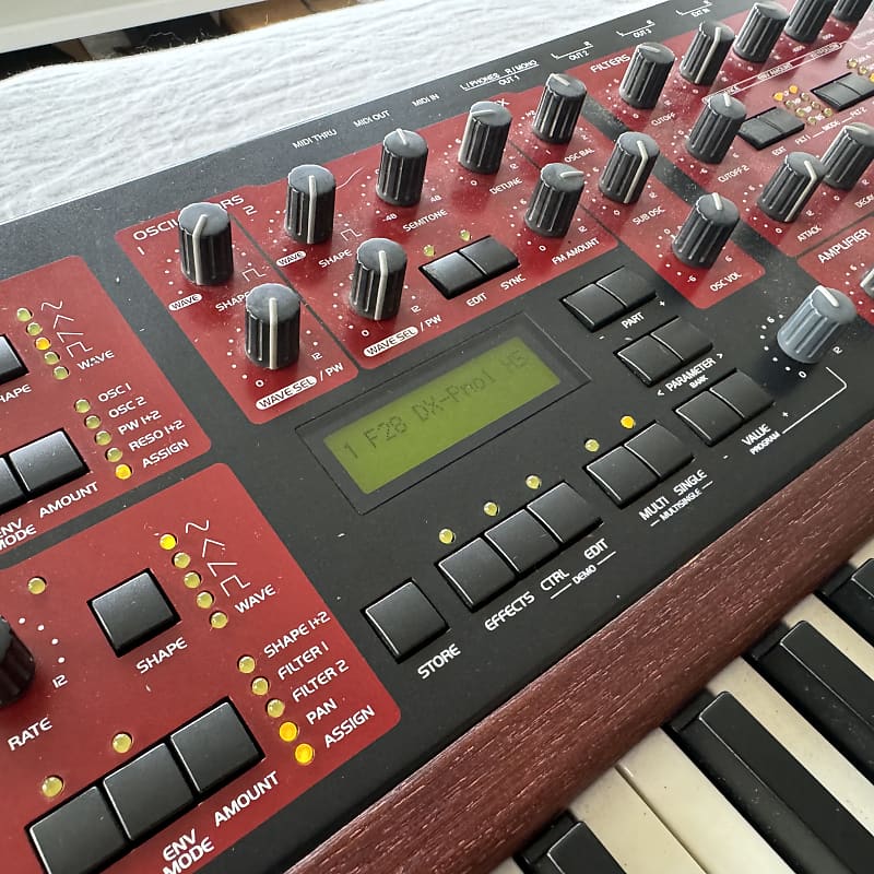Access Virus KB 61 Key Digital Synthesizer 2000s Black Red Reverb
