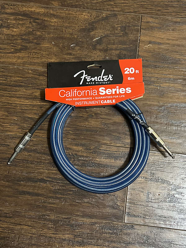 Fender California Instrument Cable, 20', Lake Placid Blue 2016 - Lake Placid Blue image 1