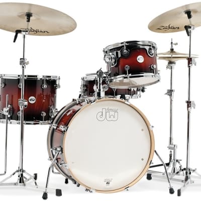 DW DDLG2004TB Design Series Frequent Flyer 4-piece Shell Pack with Snare Drum - Tobacco Burst image 1