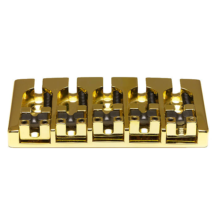Graph Tech - Ghost Loaded Hipshot A Style Bass Guitar Bridge - 5 String - Gold - Gold image 1