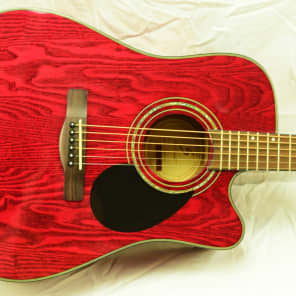 Samick D4CE TR Acoustic/Electric Guitar Beautiful Trans Red Finish w/included Accessories image 2