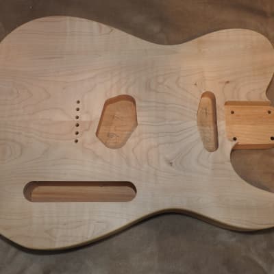 Unfinished Telecaster 2 Piece Alder Body Book Matched Flame Maple Top Std Tele Pup Route 3lbs 6oz image 4