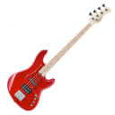 Cort GB74 JH 4 String Jazz Humbucker Electric Bass Active Passive Trans Red