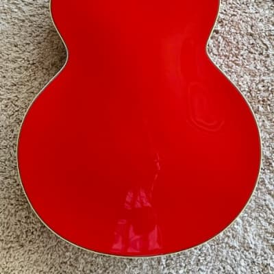 D'Angelico Premier EXL-1 Archtop Hollow-Body Electric Guitar, Fiesta Red w/Bag image 2