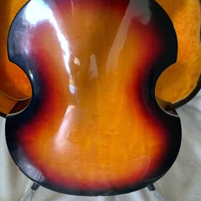 Vintage Early 70's Made In Japan Univox Matsumoku Violin Bass w/Original Case VG image 10