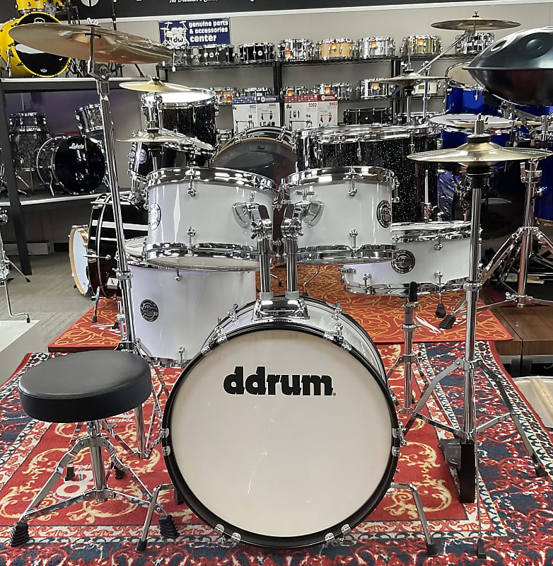 ddrum ddrum D1 Junior 5-Piece Drum Set w/ Hardware and Cymbals, Gloss White 2022 - Gloss White image 1