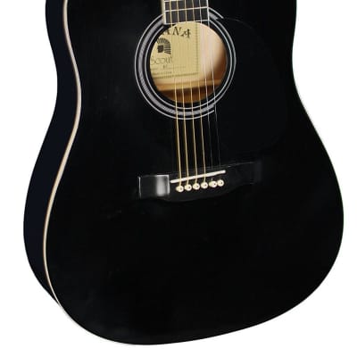 Indiana S-SCOUT-BK Dreadnought Spruce Top 6-String Acoustic Guitar - Black image 5