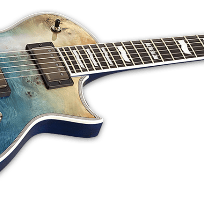 ESP E-II Eclipse Blue Natural Fade Burled Maple Electric Guitar + Hard Case B-Stock Made in Japan image 3