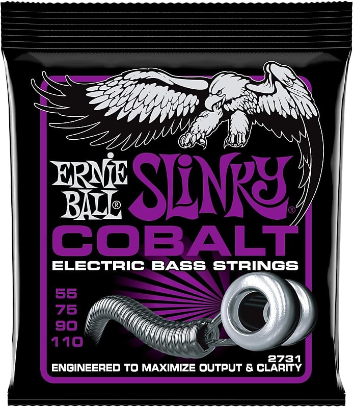 Ernie Ball Power Slinky Cobalt Electric Bass Strings 55-110 Gauge image 1