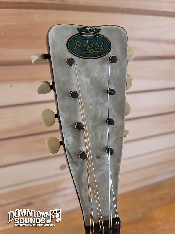 1930s Regal A. Gallano Label Flat Back Mandolin with Gold | Reverb