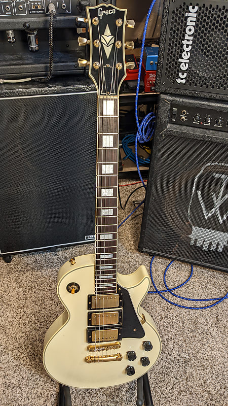 1987 Greco EGC-700 Japan, White 3-Pickup Les Paul Custom, All Original,  Mint Series, Top-of-the-Line