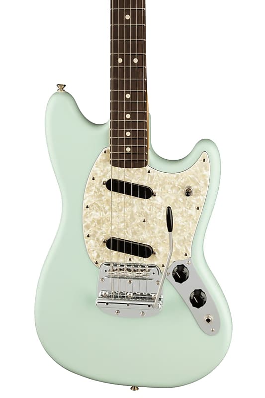 Fender American Performer Mustang Electric Guitar Rosewood FB, Satin Sonic Blue image 1