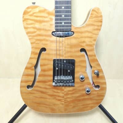 Haze Quilted Natural Semi-Hollow Body Electric Guitar Pack  HSTL 1901 2FH QN image 3