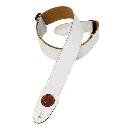 Levy's MSS7G-WHT Garment Leather Guitar Strap 2" White image 1