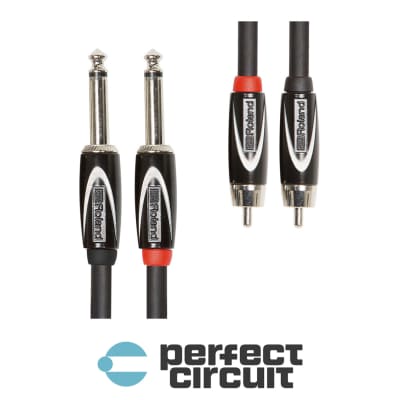 Roland RCC-5-2R28 Black Series Dual 1/4" TS to RCA Cable - 5FT