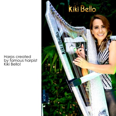 22 String Iris Harpy - Electric-Acoustic Harp - Blue image 20