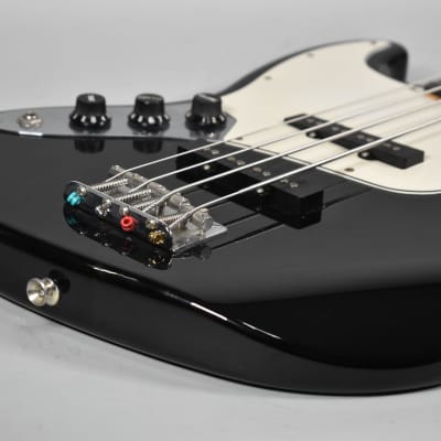 Circa 1991 Fender MIJ Fujigen Factory Jazz Bass Black Finish Left-Handed Electric Bass image 6