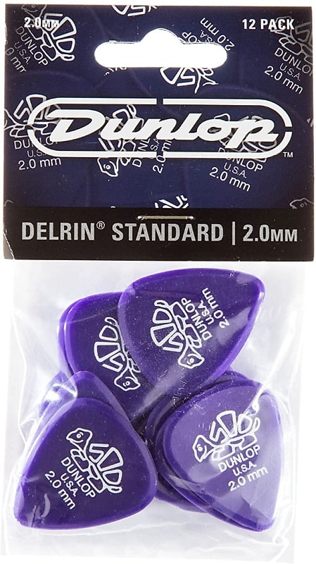 Dunlop 41P2.0 Delrin, Purple, 2.0mm,  Guitar Picks12 Piece Player's Pack image 1