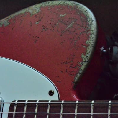 American Fender Telecaster Heavy Relic  Fiesta Red on Jade Green Metallic Custom Shop Pickups image 12