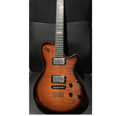 Godin LGX-SA with AA Flame Maple Top synth access - Cognac Burst for sale