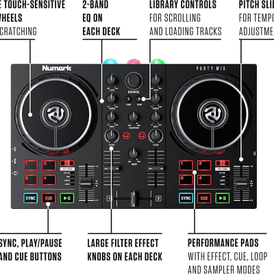 Numark - Party Mix II - DJ Controller with Software Included and Party Lights image 2