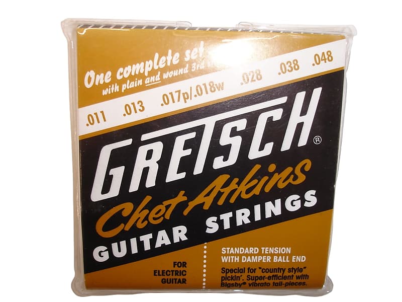 Gretsch Chet Atkins Signature Pure Nickel Guitar Strings 11 48 Gauge w Plain Wound 3rd 922 0150 006