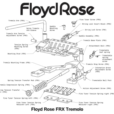 Floyd Rose FRX Top Mount Tremolo Kit Satin Chrome with locking nut FRTX01000S image 4