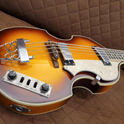 Jay Turser JTB-2B-VS Series Semi-Hollow Violin Shaped Body Maple Neck 4-String Electric Bass Guitar image 16