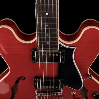 Heritage H-535 Semi-Hollow Trans Cherry Electric Guitar with Case image 3