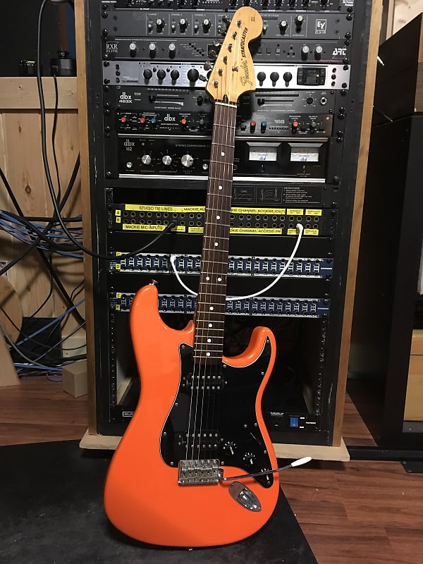 Orange strat store black pickguard