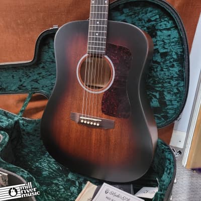 Guild USA D-20 Dreadnought Acoustic Guitar Vintage Sunburst w/ HSC Used image 3