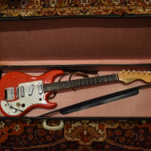 Vintage 1960s Watkins Wem Rapier 33 Solid Body Red Guitar w/ OHSC & Strap image 13