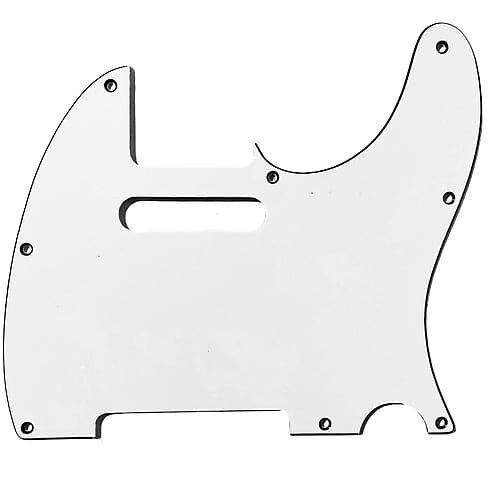 Allparts PG-0562 8-hole Pickguard for Telecaster®, White 3-ply (W/B/W) .090 image 1