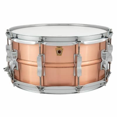 Ludwig LC654B Acro Copper 6.5"x 14" Snare Drum, Brushed Copper with Twin Lugs image 1