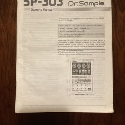 Boss SP-303 - Owner’s Manual