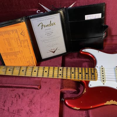 2023 Fender Custom Shop 69 Heavy Relic Stratocaster - Handwound PU's - Authorized Dealer - Aged Candy Apple Red - Only 7.5 lbs - Owned by Frank Hannon of Tesla image 16