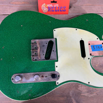Real Life Relics  Tele® Telecaster® Body Double Bound Aged Green Flake Sparkle #4 image 2