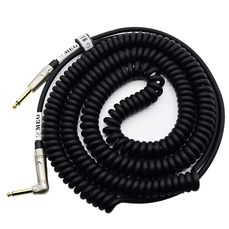 Coiled Guitar Cable With Mute Button Electric Instrument Coil Reverb