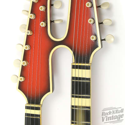Supertron Double Neck Guitar Mando 1961 Redburst image 5